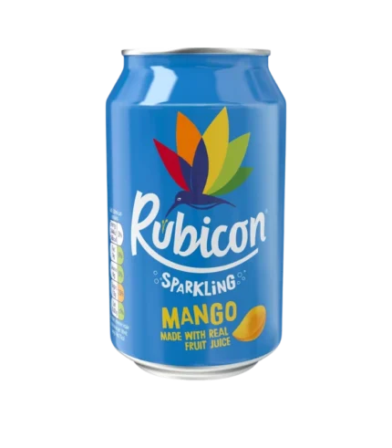 Rubicon Sparkling Mango est fabriqué à partir de vrais jus de fruits 24x330ml