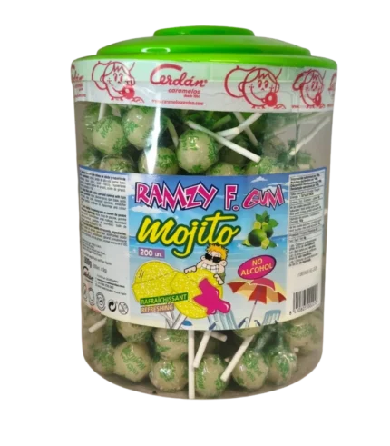 200 Sucettes Ramzy F.Gum Mojito Cerdan 1.800g
