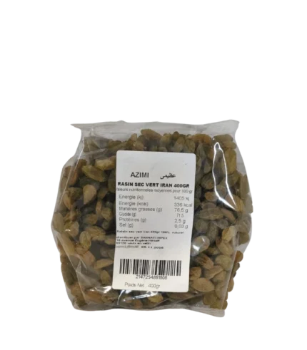 Azimi raisin sec vert rond 18 x 400g